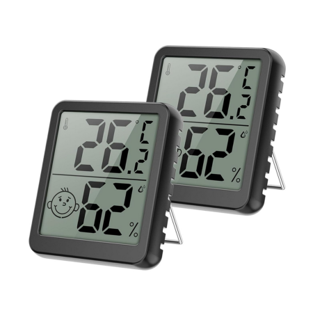 Termometre & Higrometre - Termometru digital cu higrometru pentru interior VarioShop®, afisaj LCD, indicatie nivel confort, wireless, interval temperatura -50°C pana la +70°C, umiditate 10-99%, baterie inclusa, Negru