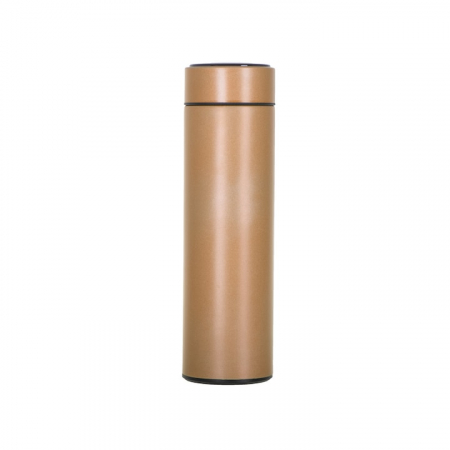 Termos smart cu afisaj LED VarioShop®, Afisarea Temperaturii, Pastreaza Bautura Fierbinte sau Rece timp de 12 ore, Otel Inoxidabil, Capacitate 500 ml, Dimensiune 21.5 x 6.7 cm, Auriu [15]