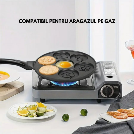 Tigaie pentru clatite VarioShop®, 7 modele de animalute, otel si aluminiu cu acoperire antiaderenta, atat pentru aragazul normal cat si pentru cel vidroceramic si electric, diametru tigaie 26.5 cm, di [7]