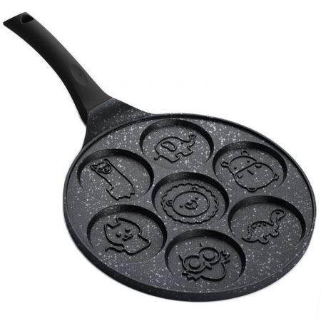 Tigaie pentru clatite VarioShop®, 7 modele de animalute, otel si aluminiu cu acoperire antiaderenta, atat pentru aragazul normal cat si pentru cel vidroceramic si electric, diametru tigaie 26.5 cm, di [8]
