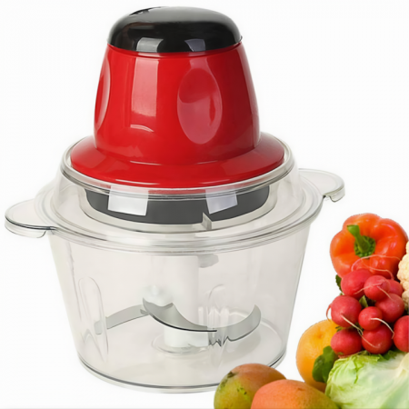 Blendere & Tocatoare - Tocator Electric Multifunctional VarioShop®, pentru Carne, Fructe si Legume, 4 lame, Capacitate 2 litri, Culoare Rosu