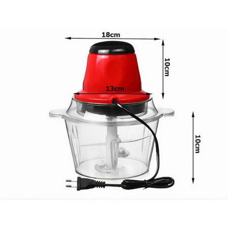 Tocator Electric Multifunctional VarioShop®, pentru Carne, Fructe si Legume, 4 lame, Capacitate 2 litri, Culoare Rosu [1]