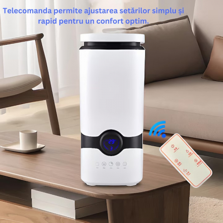 Umidificator de Aer Ultrasonic VarioShop®, Rezervor 4 L, 3 Uleiuri Esentiale Pure, Oprire Automata, Super Silentios, Aromaterapie, Telecomanda, Alb [6]