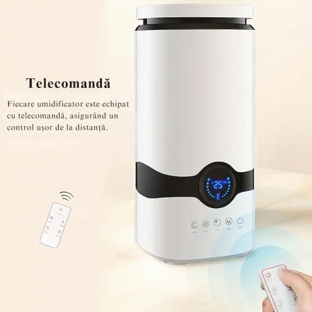 Umidificator de Aer Ultrasonic VarioShop®, Rezervor 4 L, 3 Uleiuri Esentiale Pure, Oprire Automata, Super Silentios, Aromaterapie, Telecomanda, Alb [13]