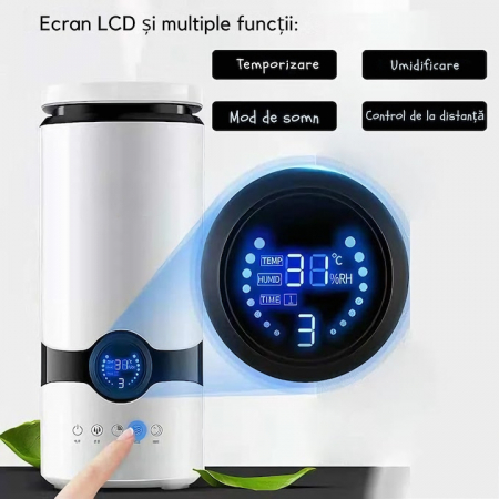 Umidificator de Aer Ultrasonic VarioShop®, Rezervor 4 L, 3 Uleiuri Esentiale Pure, Oprire Automata, Super Silentios, Aromaterapie, Telecomanda, Alb [8]