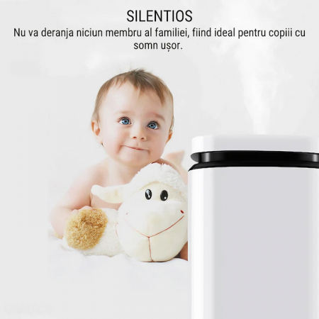 Umidificator de Aer Ultrasonic VarioShop®, Rezervor 4 L, 3 Uleiuri Esentiale Pure, Oprire Automata, Super Silentios, Aromaterapie, Telecomanda, Alb [9]