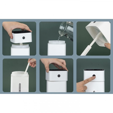 Umidificator de aer VarioShop®, cu iluminare de fundal, pentru birou, dormitor, camera copiilor, silentios, capacitate 1000 ml, alimentare cablu USB, 22x10x10 cm, Alb [3]