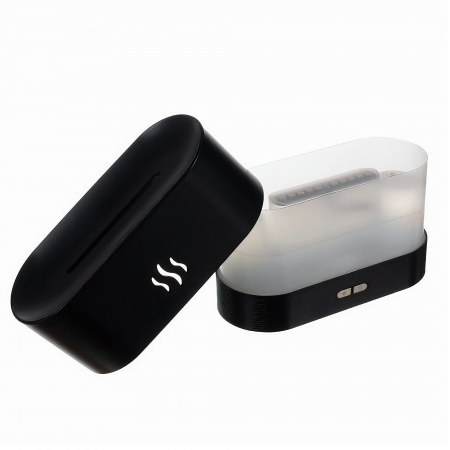 Umidificator de camera VarioShop®, efect de flacara, 7 Lumini + 3 Uleiuri esentiale pure, hidratare si aromaterapie, difuzor ultrasonic, silentios, capacitate 180 ml, 17x9, 8x7, 2 Negru [45]
