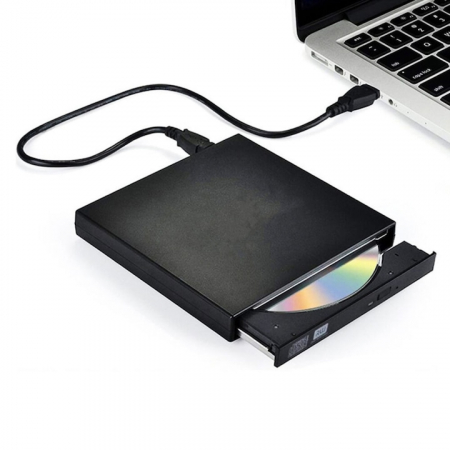 Unitati optice externe - Unitate optica VarioShop® CD-R / DVD-RW / ROM RECORDER, Plug & Play, 24x CD, 8x DVD, USB 3.0, compatibil cu Windows, MacOS, Linux, Negru