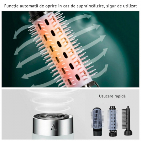 Uscator de Par 3 in 1 VarioShop®, Reglare in 3 Trepte, Uscare, Ondulare, Aranjare, Potrivit pentru Orice Tip de Par, Silentios, Incalzire Rapida, 230 V, Alb [5]