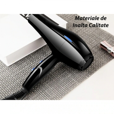 Uscator de Par Profesional VarioShop®, cu Ioni Termostatici, Difuzor, Concentrator, Reglare Temperatura 3 Trepte, Reglare Putere 2 Trepte, Cablu 125 m, Carlig Pentru Agatat, 1200W, 26 x 25 cm, Negru [2]