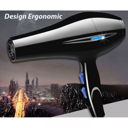 Uscator de Par Profesional VarioShop®, cu Ioni Termostatici, Difuzor, Concentrator, Reglare Temperatura 3 Trepte, Reglare Putere 2 Trepte, Cablu 125 m, Carlig Pentru Agatat, 1200W, 26 x 25 cm, Negru [11]