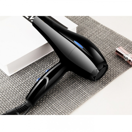 Uscator de Par Profesional VarioShop®, cu Ioni Termostatici, Difuzor, Concentrator, Reglare Temperatura 3 Trepte, Reglare Putere 2 Trepte, Cablu 125 m, Carlig Pentru Agatat, 1200W, 26 x 25 cm, Negru [20]