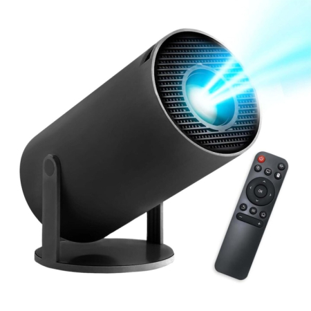 Videoproiectoare & Accesorii - Videoproiector portabil Smart 4K VarioShop®, 1200 lumeni, Android TV 11, Wi-Fi, Bluetooth 5.0, autofocus, rotire 180°, HD, negru