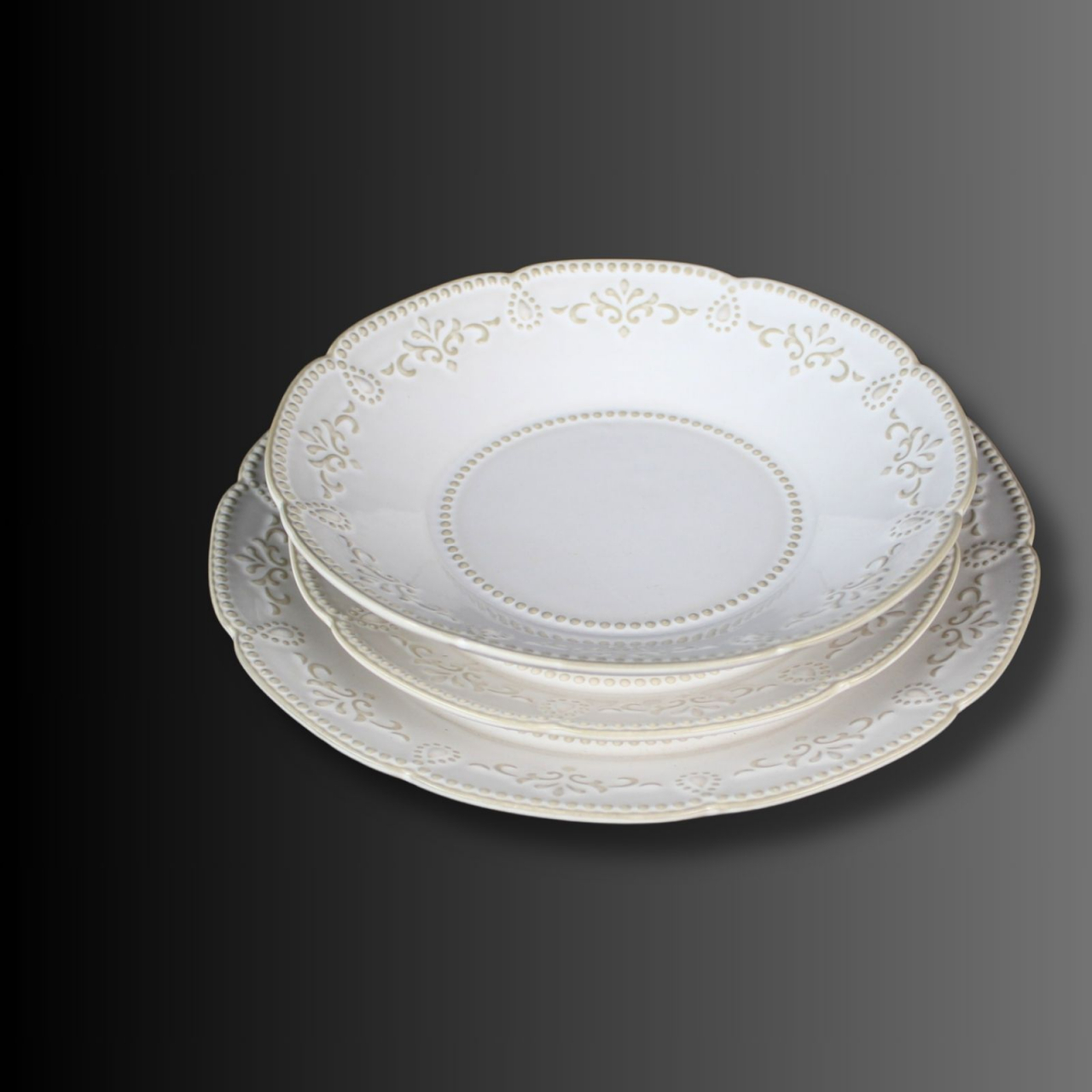Farfurie porțelan rotunda cu aspect vintage Victoria Lace [3]