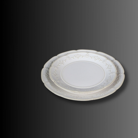 Farfurie porțelan rotunda cu aspect vintage Victoria Lace [3]