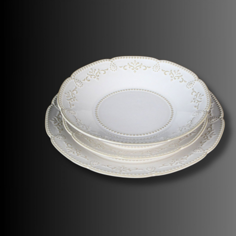 Farfurie porțelan rotunda cu aspect vintage Victoria Lace [2]