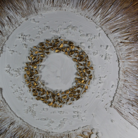 Armonie Terestra , tablou decorativ cu elemente naturale, aplicații din paie [3]