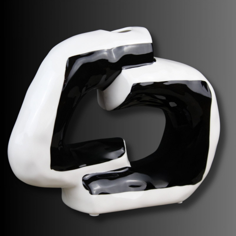 DUALITY, vazǎ decorativă cu design contrastant alb negru [1]