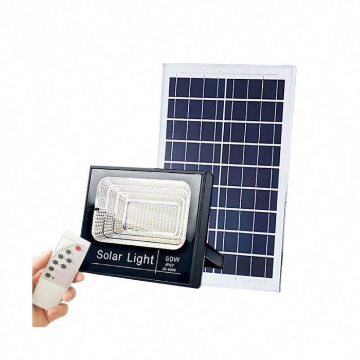 Proiector LED SMD, 50 W, cu panou solar si telecomanda [1]