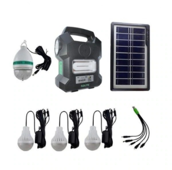 Kit panou solar, 10 W, acumulator lithium, USB, 3 becuri, bec rotativ inclus [1]