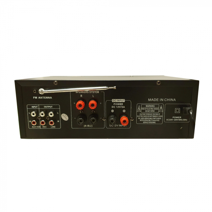 Amplificator audio profesional 80 W, Bluetooth, Telecomanda, USB, SD Card [3]