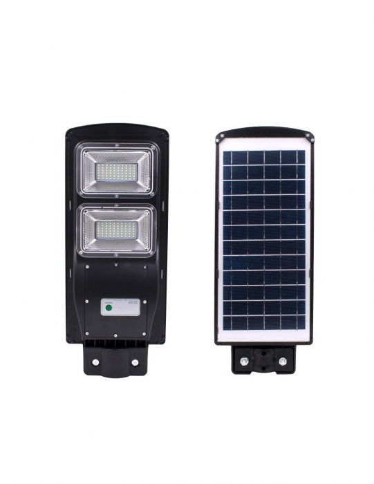 Proiector stradal LED SMD 60W cu senzor, panou solar si telecomanda, suport de perete Cadou [3]