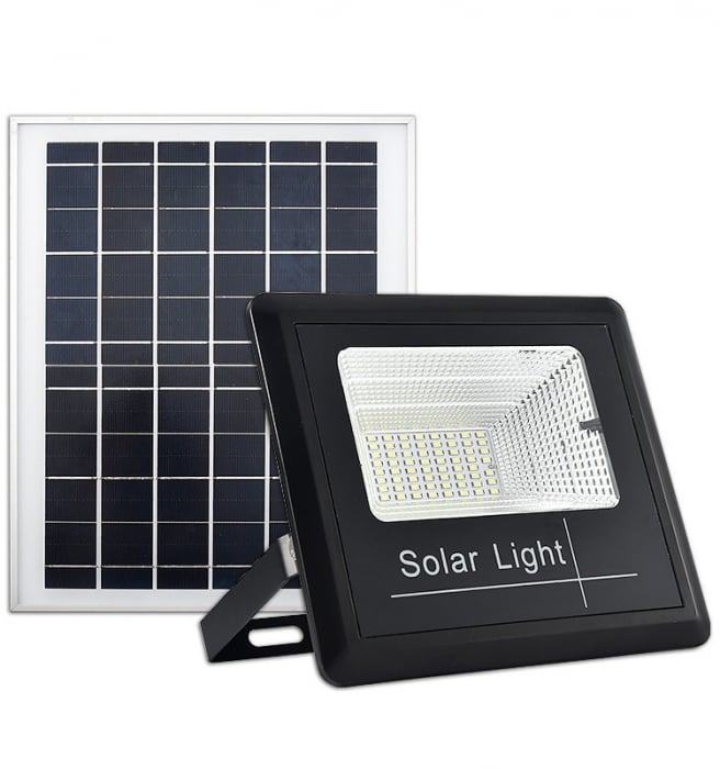 Proiector LED SMD, 50 W, cu panou solar si telecomanda [3]