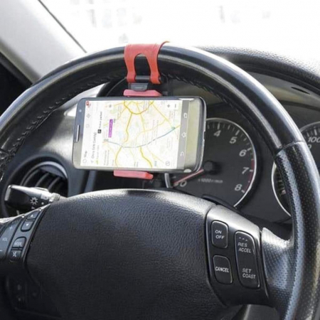 Suport auto cu prindere de volan pentru telefon/GPS [1]