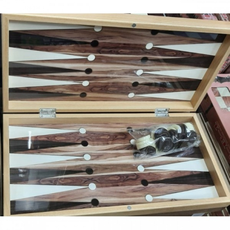 Joc de table, cutie lemn, lacuit, 50 cm, maro crem [3]