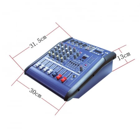 Mixer audio cu amplificare cu Bluetooth, 2 x 200 Watt si 4 canale [3]