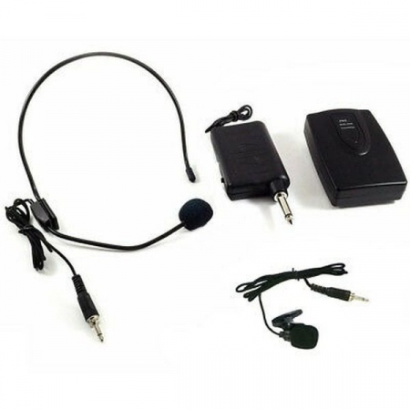 Microfon tip Lavaliera cu clips, headset casca, cu transmitator si receptor [0]
