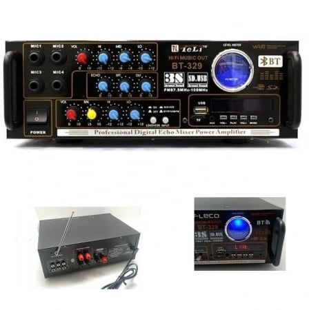 Amplificator audio profesional 80 W, Bluetooth, Telecomanda, USB, SD Card [0]