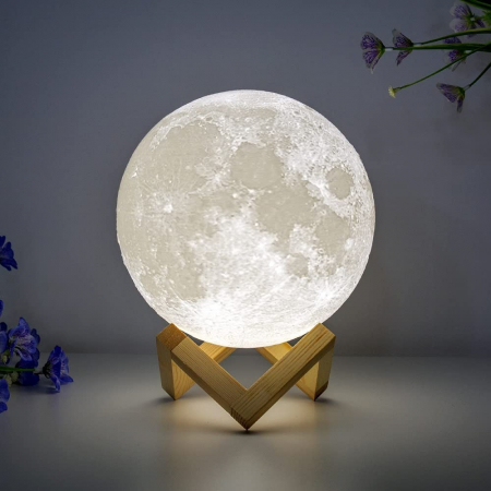 Lampa de veghe si umidifcator pentru camera tip Luna, Moon Lamp 3D [3]