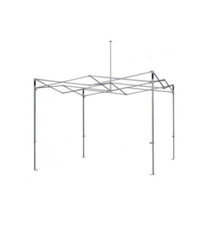 Pavilion, cort gradina pliabil, 3x3m, cadru metalic, alb [3]