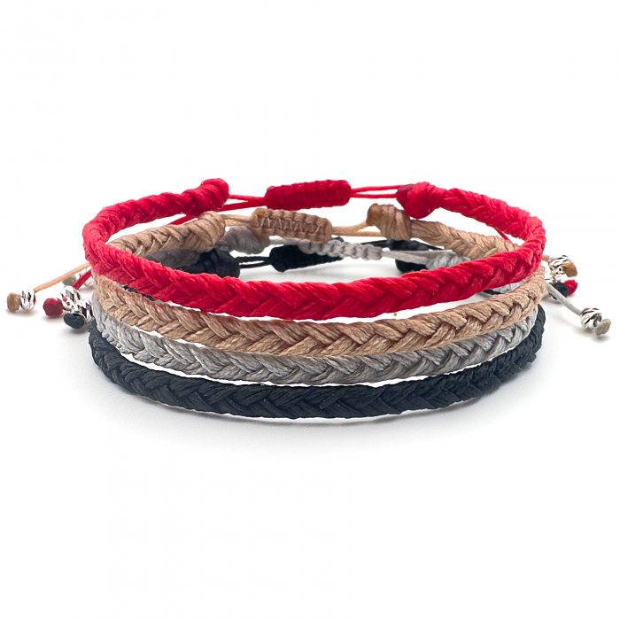 Braided with 925 Sterling Silver Beads Bracelet [2]