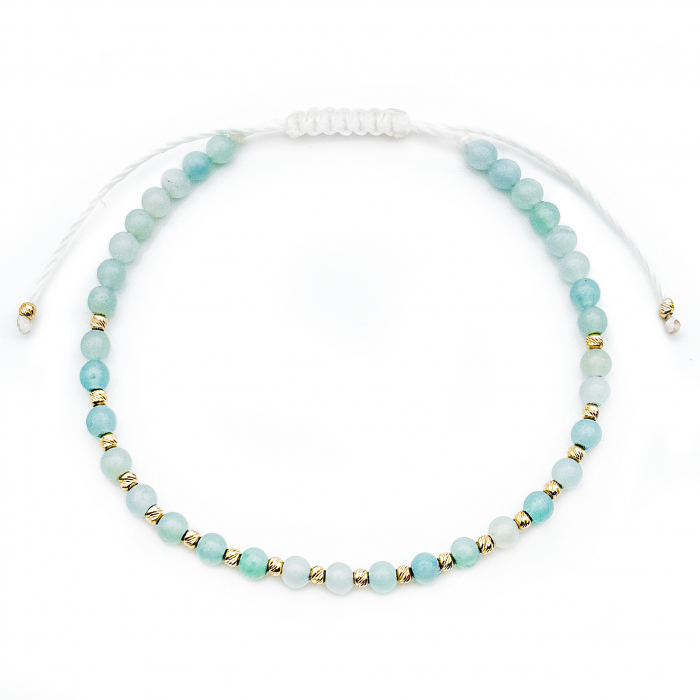 Amazonite Stones with 14K Gold Beads Bracelet [2]