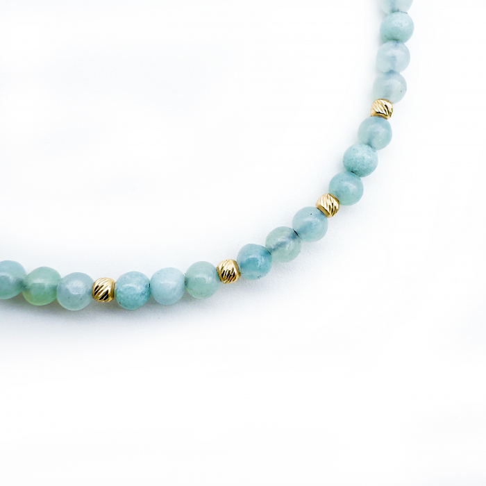 Amazonite Stones with 14K Gold Beads Bracelet [4]