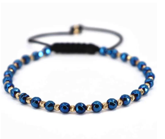 Faceted Hematite with Full 14K Gold Beads Bracelet [2]