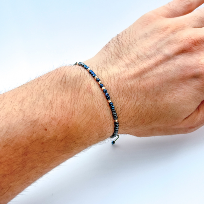 Hematite and 14K Gold Beads Bracelet [2]