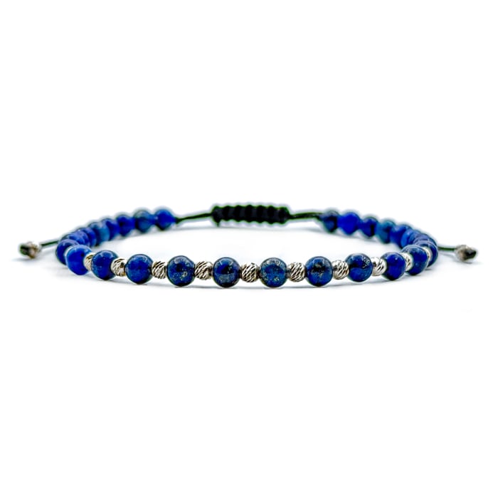 Bratara din Snur Velar cu Lapis Lazuli si Bile din Argint 925 [1]