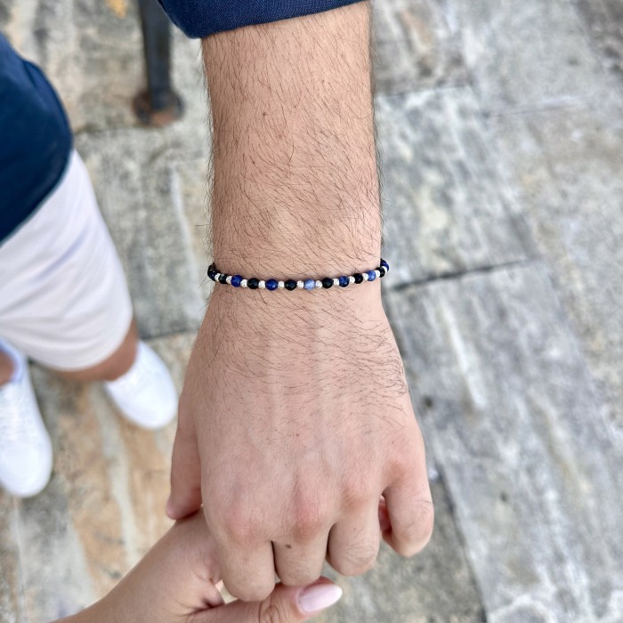 Onyx, Sodalite and 925 Sterling Silver Beads Bracelet [3]