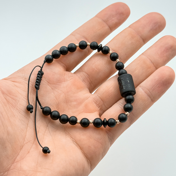 Zodiac Bracelet with Matte Onyx and 14K Gold Beads [4]