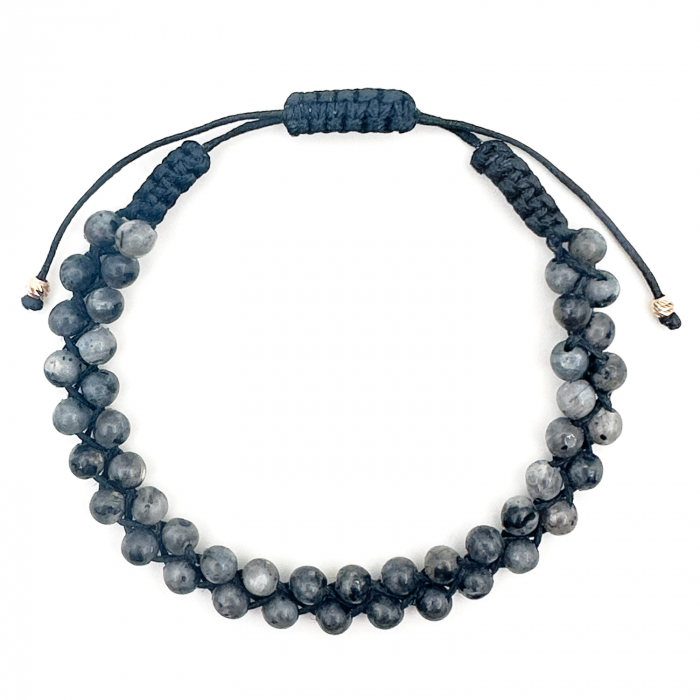 Braided with Agate and 14K Gold Beads Bracelet [2]