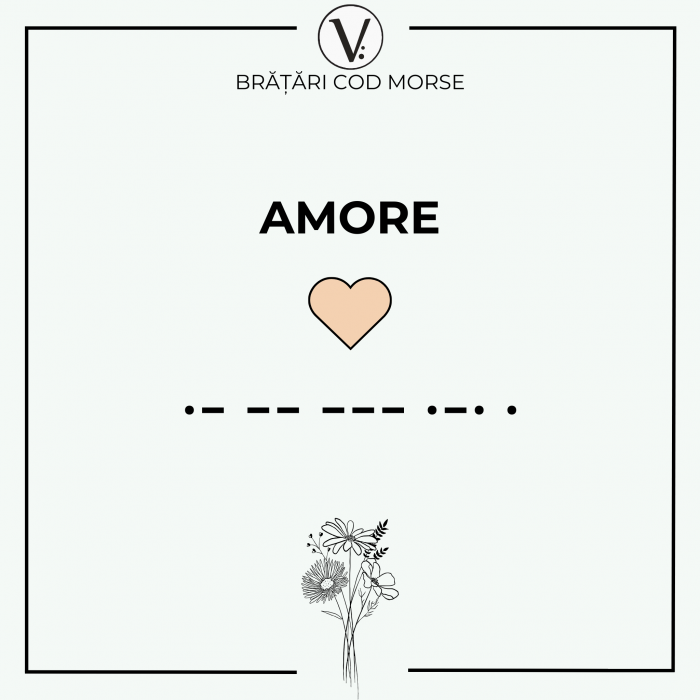 Bratara Velar Cod Morse din Argint 925 - AMORE [2]