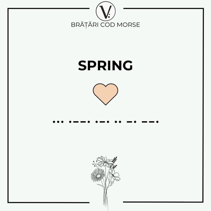Bratara Velar Cod Morse din Argint 925 - SPRING [2]