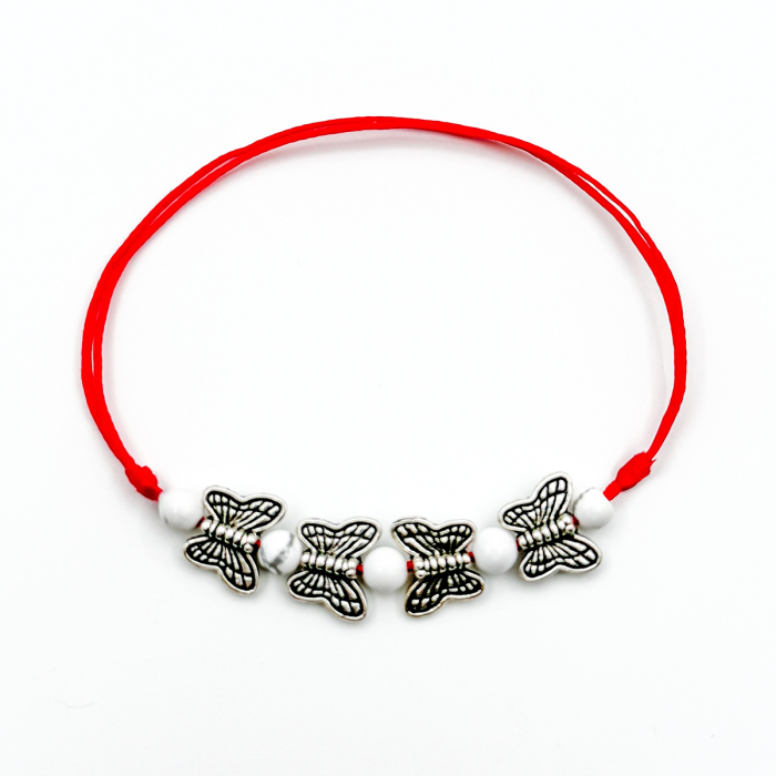 Bratara Velar cu Fluturas pe Snur Rosu [2]