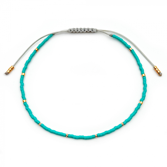 Miyuki Anklet Bracelet and 14K Gold Beads [2]