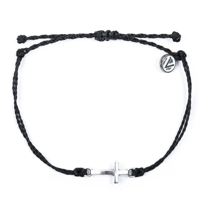 Bratara din Snur Velar Silver Cross With Black [3]