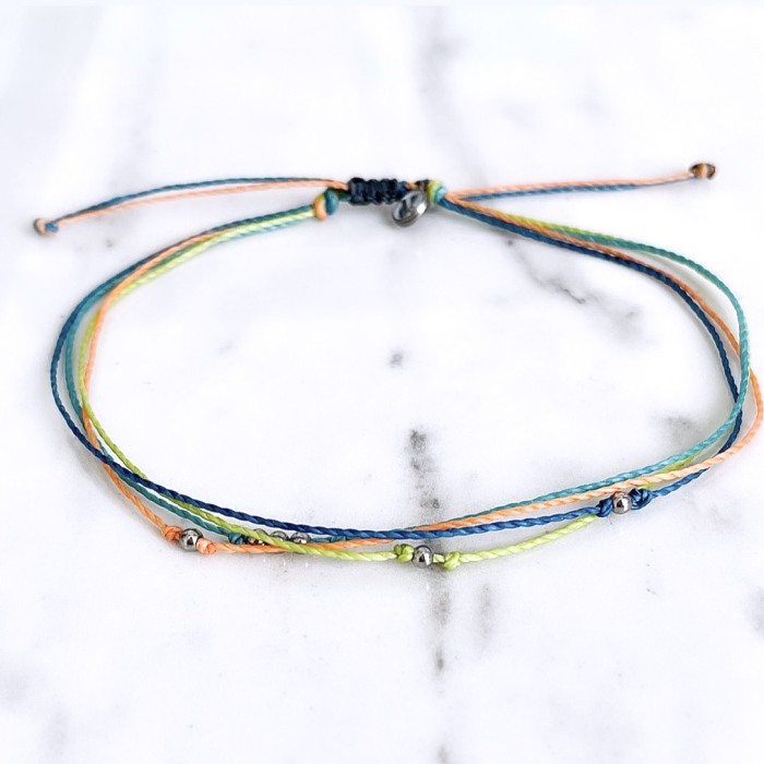 Bratara din Snur Velar Simple Beads Anklet [3]